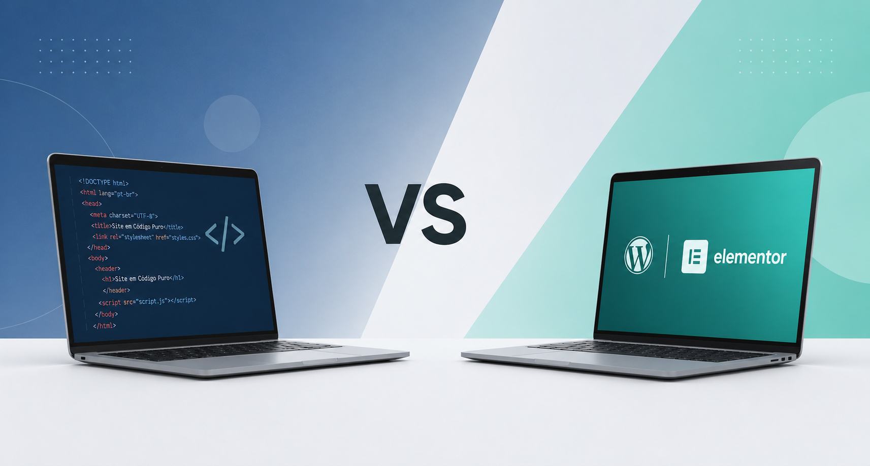 Site em código puro vs WordPress com Elementor: Qual a melhor escolha para seu negócio?